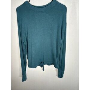 Athleta Marina Sweatshirt Tie Hem Crew neck Women XXS Turquoise